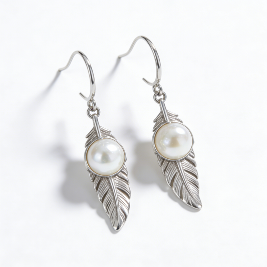 Vintage Hollow-Out Steed Pearl Earrings