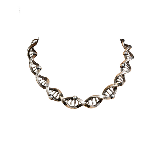 Vintage Silver DNA Double Helix Choker