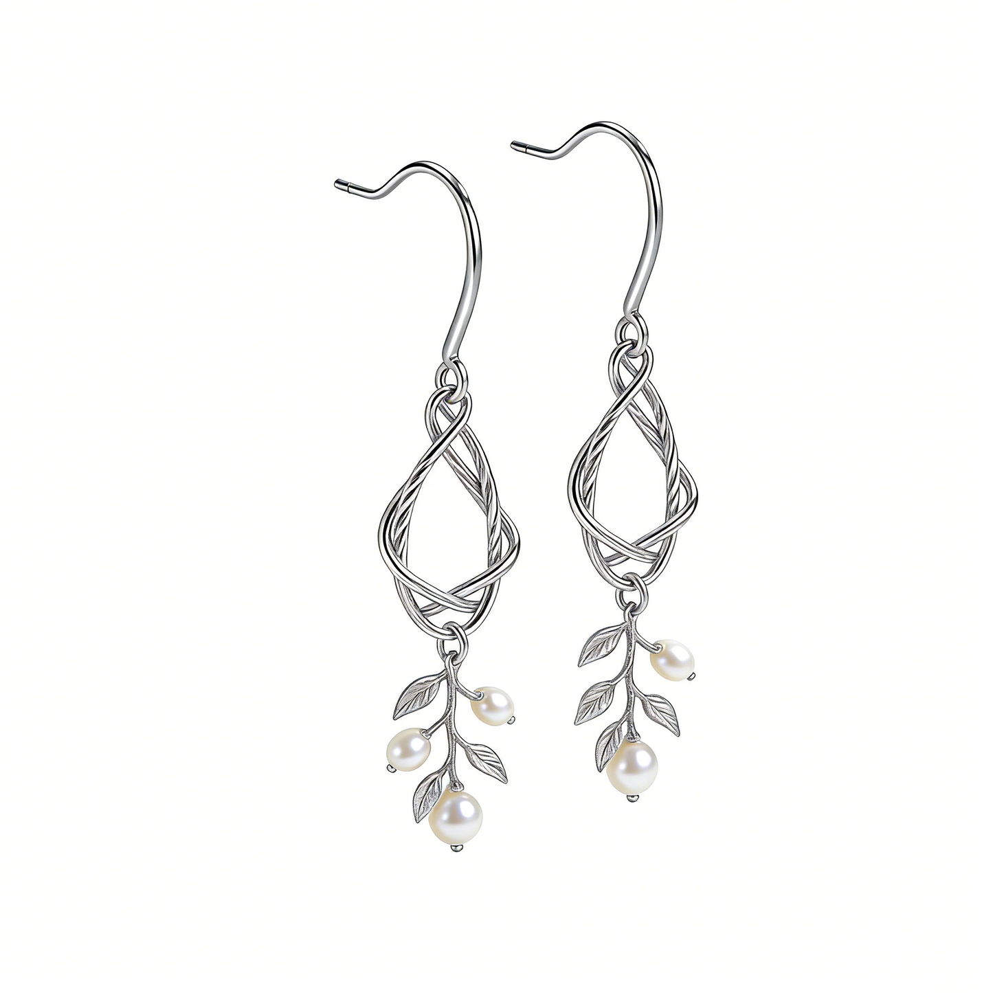 Forest Vine Pearl Ear Hooks