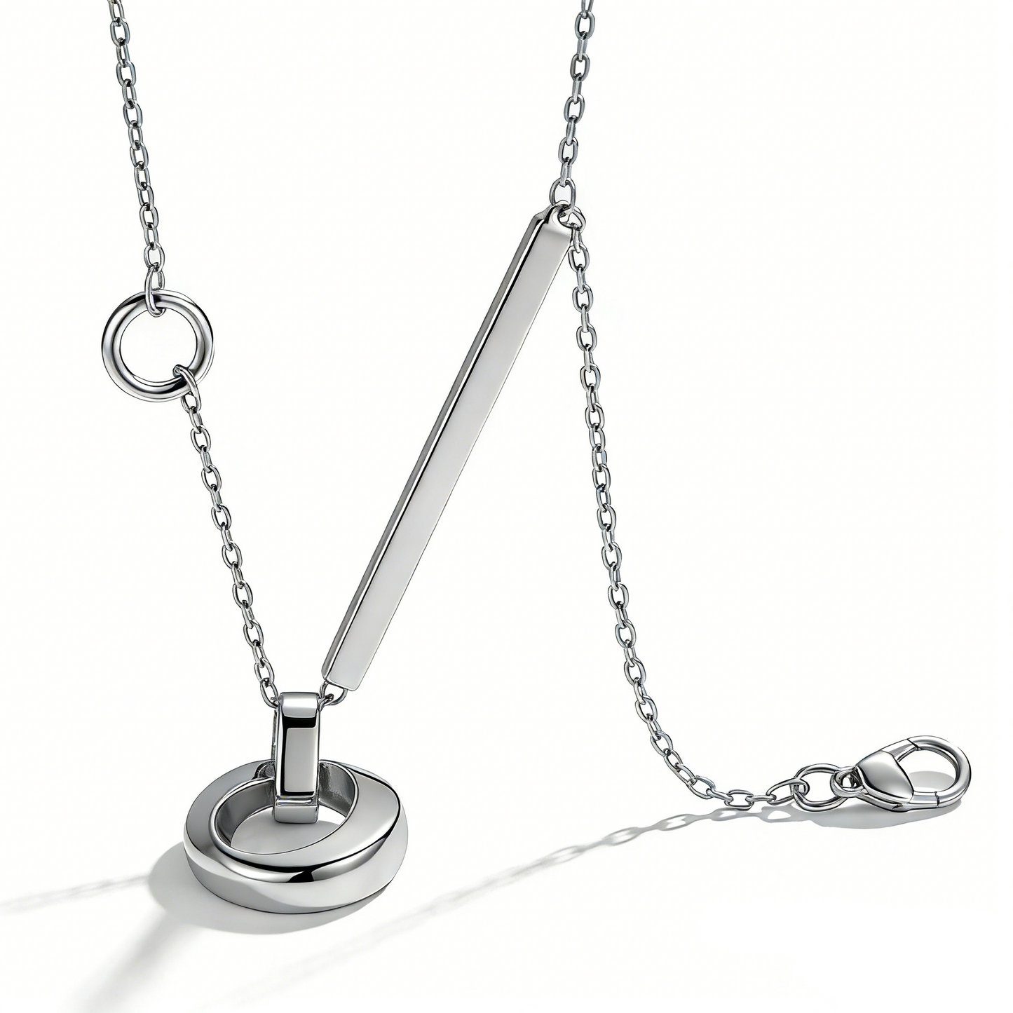 Asymmetric Circle Snake Bone Chain Necklace