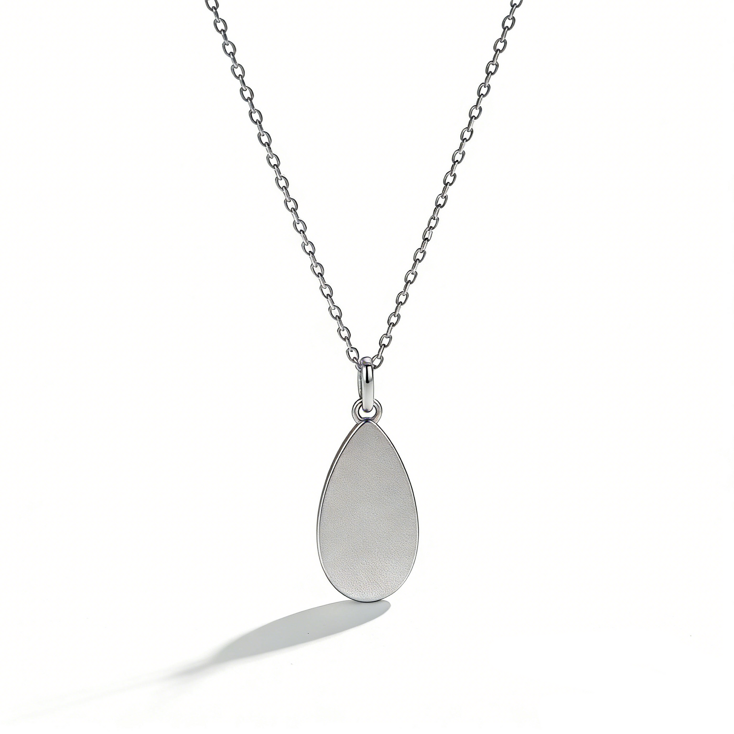 Minimalist Teardrop Shape Silver Necklace
