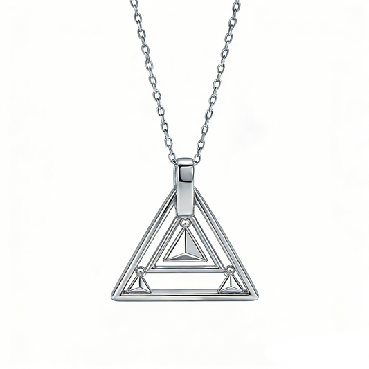 Hollow Triangle Geometric Design Necklace