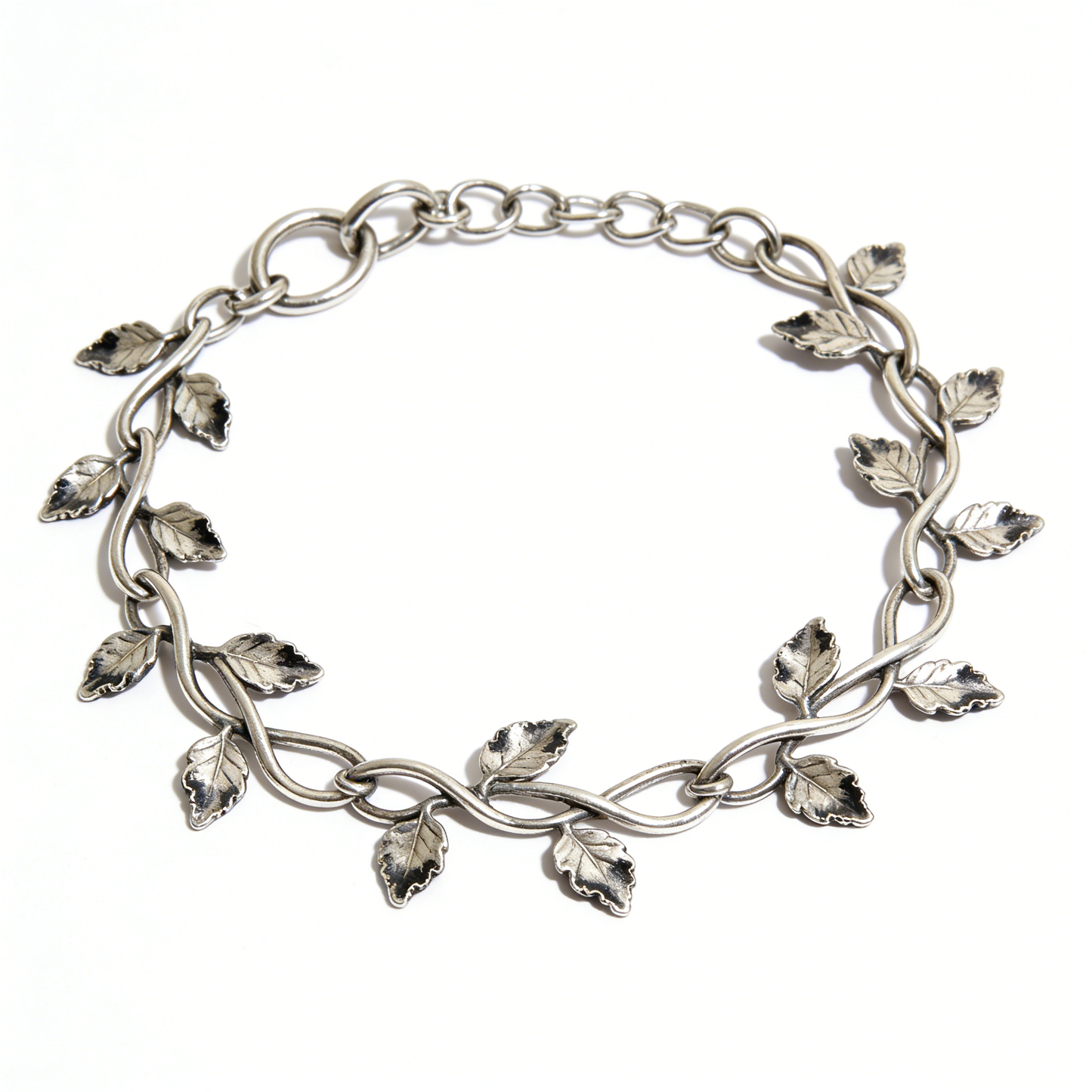 Vine Leaf Wrapped Vintage Silver Bracelet